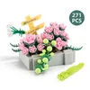 Blocos cidade criatividade simulação suculentas flores bonsai escritório ornamentos blocos de construção brinquedos presentes natal r230905