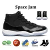 Jumpman 11 11s Mens Basquete Sapatos Cool Cinza Cereja Criado Meia-Noite Marinha Gratidão Napolitana Cap e Vestido Gement Cinza Space Jam DMP Mulheres Treinadores Esportes Sapatilhas