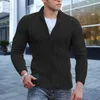 Suéteres para hombres Otoño suéter abrigo hombres punto elegante cardigan de punto solapa de un solo pecho con textura torcida delgada