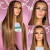 الباروكات الاصطناعية wig lurus renda depan 30 32 Inci Rambut Manusia 13x6 Frontal 4 27 Ombre 13x4 Berwarna Pirang Madu Untuk Wanita 230905