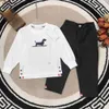 kids designer clothes Tracksuits baby autumn suit Size 100-150 CM 2pcs Open hem design round neck sweater and casual pants Aug30