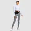 Veste femme col debout fitness ample courte fermeture éclair cordon à manches longues décontracté fitness exercice yoga veste