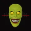 Masques de fête Horreur Halloween Masque Souriant Démon Ghostface Cosplay Mascarade Props Parti Vert Masque Complet pour Halloween Accessoies 230905