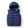 Gilet Automne Hiver Enfants Ultra Léger Gilet Vestes Garçons Filles Enfants Court À Capuchon Canard Vers Le Bas Manteaux De Mode Sans Manches Puffy Gilet 230904