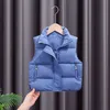 Down Coat Candy Color Down Cotton Vest Children'S Waistcoat Spring Autumn Casual Cardigan Thicken Warm Outerwear Toddler Sleeveless Coat R230905