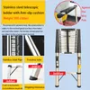 Stainless Steel Single Telescopic Ladder With Antislip Cushion/201 stainless steel
