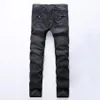 Modeontwerper Heren Rits Biker Jeans Patchwork Slim Fit Zwart Moto Denim Joggers Geplooide Cool Jean272x