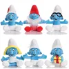 6 stilar söta fyllda plysch djur leksaker smurf dockor pojkar animation runt presentdockor hemtillbehör barn julklappar 23 cm