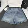 Womens Letter Shorts Luxury Designer Summer Chain Pants High midje Slim Design Denim Shorts for Women