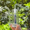 2.8 inch Glass Bong Blue Core Hookah Smoking Water Pipe Bong Bubbler Shisha Bowl