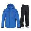 Trajes de esquí Setelan Ski Musim Dingin Jaket dan Celana Merek Pria Pakaian Hangat Snowboard Tahan Angin Kualitas Tinggi Super 230905