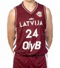 Напечатанная Латвия Баскетбол 24 Майки Андрея Гражулиса ЧМ-2023 00 Родионс Куруц 8 Дэвис Бертанс 55 Артурс Жагарс 66 Кристерс Зорикс 11 Роландс Смитс Красные Белые