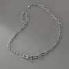 Nalan 925 пробы серебро INS Wind тайское серебро U-образная пряжка в форме подковы ожерелье холодный ветер хип-хоп шейная цепочка ювелирные изделия