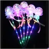 Party Favor Princess Light-Up Magic Ball Wand Glow Stick Witch Wizard Led Wands Halloween Chrismas Rave Toy dla dzieci Drop dostawa hom dhvrx