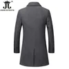 Women's Wool Blends Eur Size S-3XL Autumn and Winter Woolen Coat Men's Slim Warm Woolen Mid-length Jacket Male Coats Black Gray Red HKD230904