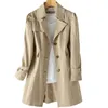 Женские плащи, женская ветровка, весенне-осеннее пальто, корейская свободная куртка средней длины, верхняя одежда больших размеров 230904