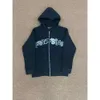 Rigu Erkekler ve Kadın Hoodie Sweatshirt Yeni Trapstar Sweater Siyah Gri Mektup İşlemeli Sıradan Fermuarı Hardigan Spor Seti