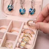 Jewelry Boxes Portable Jewelry Storage Box Travel Organizer Jewelry Case Leather Storage Earrings Necklace Ring Jewelry Organizer Display 230904