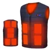 Gilets pour hommes 11 zones gilet de chauffage hommes / femmes décontracté col en V USB gilet chauffant contrôle intelligent température veste de chauffage manteau de coton chasse d'hiver 230904