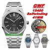 Часы GW Factory GWF V2 15400 с автоподзаводом, 41 мм, калибр 3120, автоматические мужские часы с черным циферблатом, браслет из нержавеющей стали, мужские наручные часы