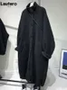 Frauen Pelz Faux Lautaro Winter Lange Übergroße Schwarz Dicke Warme Flauschige Weiche Jacke Frauen Lose Beiläufige Koreanische Mode Bf Sherpa Mantel 230904