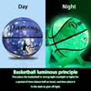 Ballen Bola Basket Menyala Reflektif Ukuran 5 6 7 Keren Luar Ruangan Bercahaya Anak Remaja Dewasa Hadiah Gratis 230905