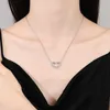 Fashion designer tiff necklace top T family style clavicle chain S925 silver plated pt950 Mossan diamond female love shaped Stone Pendant