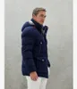 Mens Downs Winter Brunello Tjock Cashmere Navy Warm Down Jacket