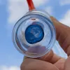 2,8-Zoll-Glasrauchwasserpfeife Shisha Blue Core Inside Bubbler Shisha + Schüssel