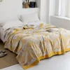 Blankets Cotton Gauze Cooling Towel Blanket Soft Breathable Plaid on The Sofa Travel Bedspread Bedding Sheet Home Decor 230905