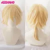 Cosplay Wigs Rin Len Short Blond Heat Resistant Synthetic Hair Anime Cosplay Wigs Track Code Free Wig Cap 230904