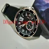 Relógio masculino de alta qualidade, calibre de diver 42mm, movimento automático, 18k, ouro rosa, w7100055, pulseira de borracha, relógios de pulso masculinos277e