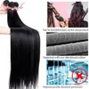 Lace Wigs Youngol bundel rambut lurus manusia Brasil Virgin Natural hitam jalinan 1 3 4 buah 30 inci ekstensi 230905