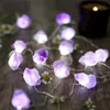 Weihnachtsdekorationen, natürliche Amethyst-Lichter, Kristallschnur, Rohsteine, 30 LEDs, mit Fernbedienung, zum Aufhängen, Heilung, Reikis, Orname274x