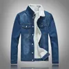 Herrenjacken Herren Winter Feste Freizeitjacke Bomber Denim Mode Jean Biker Mantel Wollgefüttert Freizeit Plus Größe 230904