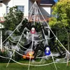 Andra evenemangsfestleveranser Halloween Spider Web Triangular Net Simulation Overdimensionerad Plush Spider Ghost Festival inomhus och utomhusdekorativa rekvisita 230905