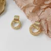 Metallic Gold Color Design Earring Multiple Small Circle Pendant Earrings Fashion Jewelry Wedding Party Earrings For Woman