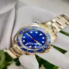 Asia ETA 2813 Ruch Factory Producti 40 mm Blue Dial 18k żółte złoto M116618LB 116618 Sapphire Blue Luminescencja mechaniczna Autom292T