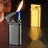 New Creative Metal Gun Shape Double Flame Lighter Straight To Switch Open Inflatable Rocker Men's Gift Wholesale 4TQY