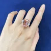 Bague de luxe en diamant rose de laboratoire 15ct, bague de mariage en argent Sterling 100% véritable 925, bijoux de fiançailles pour femmes