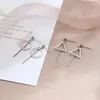 Stud Earrings Simple Geometric Square Round Triangle For Women Girl's Fashion Korean Style Stick Jewelry Gift Gold Silver Color