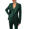 Calças femininas de duas peças 3 peças mulheres ternos lapela blazer feito sob encomenda colete escritório senhora formal único breasted festa vestido de baile