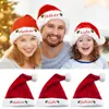 Christmas Decorations 31PCS Short Plush Hat Red Santa Claus Family Member Mother Father Kids Gift Happy Year Supplies 230905