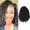 İnsan saçlı Bulk Sentetik 8inch Bahar Twist Saç Tığ Örgileri Ombre Kıvırcık Tutku Twist Siyah Kadınlar İçin Dreadlocks Örgü Saç Uzantıları 230904