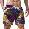 Men's Shorts Grape 3D Printed Swimming Loose Casual Summer Beach Vacation Quick Drying Pants