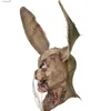 Masques de fête Cafele Lapin sanglant Masque de lapin Halloween Masque effrayant Creepy Halloween Cosplay Costume Props Halloween Party Animal Dress Up T230905