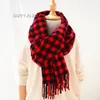 Écharpes Classique rouge plaid enfants écharpe chaud hiver petit châle étroit femmes dames belle mode écharpes décontractées pour enfant garçon fille 230904