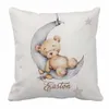 Sängkläder sätter Lvyziho Sleeping Bear Custom Name Crib Sle Sleep On Moon Baby Shower Gift 230905