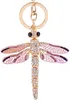 Dragonfly Keychain Crystal Movable Wings Key Ring Women Handbag Charm Pendant Presant Key Ring Gift 1221349