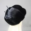 Beanieskull Caps Luxury Winter Man Women Girls Real Mink Fur Marten Head Warm Blackbrown Siberian Style Hat Full Lei Feng Bomber 230904